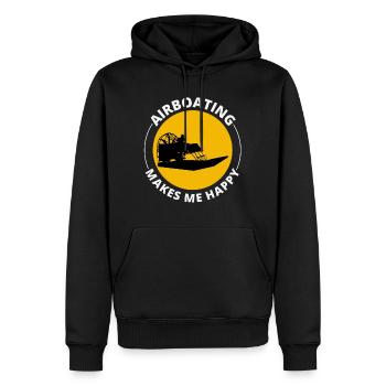 Airboat Fanboat Airboating Planeboat Bateau de marais - Sweat à capuche Premium bio Homme - noir - Devant - Nico (187cm)