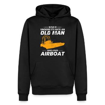 Airboat Fanboat Airboating Papa Grand-père Fête des pères - Sweat à capuche Premium bio Homme - noir - Devant - Nico (187cm)