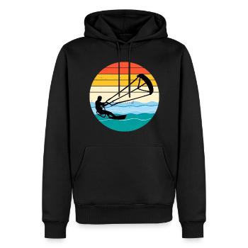 Kitesurf Kitesurf Kitesurf Vintage Rétro - Sweat à capuche Premium bio Homme - noir - Devant - Nico (187cm)