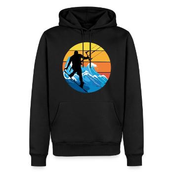 Kitesurf Kitesurf Kitesurf Vintage Rétro - Sweat à capuche Premium bio Homme - noir - Devant - Nico (187cm)