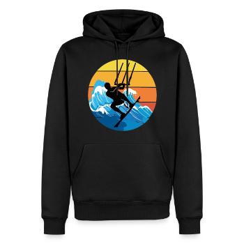 Kitesurf Kitesurf Kitesurf Vintage Rétro - Sweat à capuche Premium bio Homme - noir - Devant - Nico (187cm)