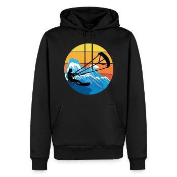 Kitesurf Kitesurf Kitesurf Vintage Rétro - Sweat à capuche Premium bio Homme - noir - Devant - Nico (187cm)