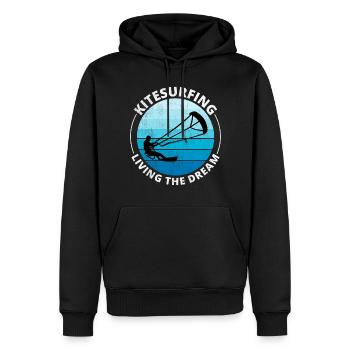 Kitesurfen Kitesurfen Kiteboarding Kiteboarder - Männer Premium Bio Hoodie - Schwarz - Vorne - Nico (187cm)