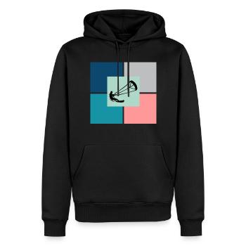 Kitesurfing Kitesurf Kiteboarding Kiteboarder - Sweat à capuche Premium bio Homme - noir - Devant - Nico (187cm)