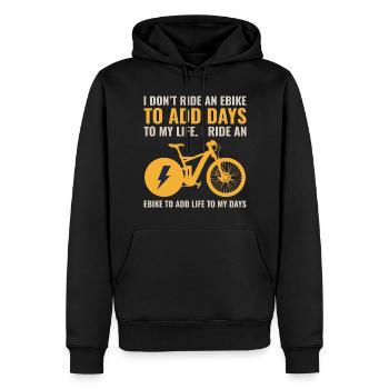 E-Bike Vélo électrique Vélo Cyclisme Biker VTT - Sweat à capuche Premium bio Homme - noir - Devant - Nico (187cm)