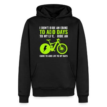 E-Bike Vélo électrique Vélo Cyclisme Biker VTT - Sweat à capuche Premium bio Homme - noir - Devant - Nico (187cm)