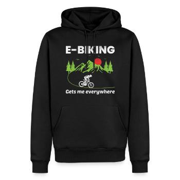 E-Bike Vélo électrique Vélo Cyclisme Biker VTT - Sweat à capuche Premium bio Homme - noir - Devant - Nico (187cm)