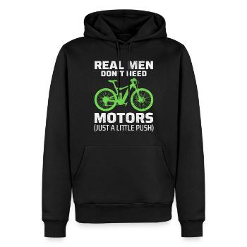 E-Bike Vélo électrique Vélo Cyclisme Biker VTT - Sweat à capuche Premium bio Homme - noir - Devant - Nico (187cm)