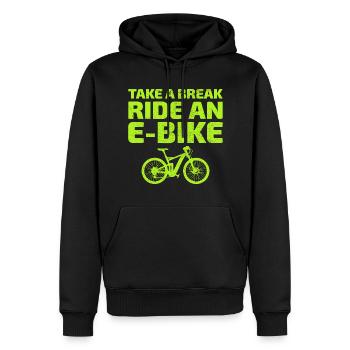 E-Bike Vélo électrique Vélo Cyclisme Biker VTT - Sweat à capuche Premium bio Homme - noir - Devant - Nico (187cm)