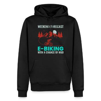 E-Bike Vélo électrique Vélo Cyclisme Biker VTT - Sweat à capuche Premium bio Homme - noir - Devant - Nico (187cm)