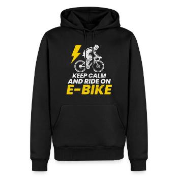 E-Bike Elektro-Fahrrad E-Radfahrer Fahrradfahrer - Männer Premium Bio Hoodie - Schwarz - Vorne - Nico (187cm)