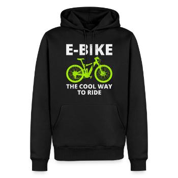 E-Bike Electric-Bike E-Cycliste Cycliste Cycliste Rider - Sweat à capuche Premium bio Homme - noir - Devant - Nico (187cm)