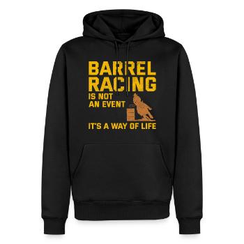 Barrel Racer Racing Reiten Reiten Rennen Rodeo - Männer Premium Bio Hoodie - Schwarz - Vorne - Nico (187cm)