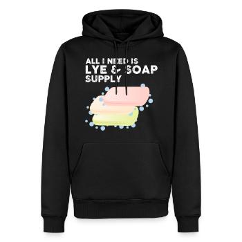 Conception de fabrication de savon pour les conceptions de fabricants de savon - Sweat à capuche Premium bio Homme - noir - Devant - Nico (187cm)