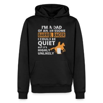 Barrel Racer Racing Équitation Papa Fête des Pères - Sweat à capuche Premium bio Homme - noir - Devant - Nico (187cm)