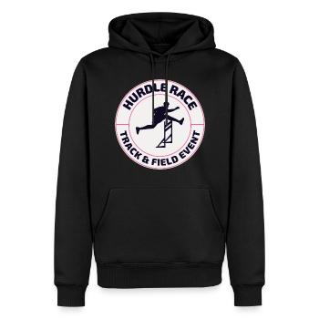 Haies Haies Hurdler Running Runner Athlètes - Sweat à capuche Premium bio Homme - noir - Devant - Nico (187cm)