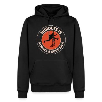 Haies Haies Hurdler Running Runner Athlètes - Sweat à capuche Premium bio Homme - noir - Devant - Nico (187cm)