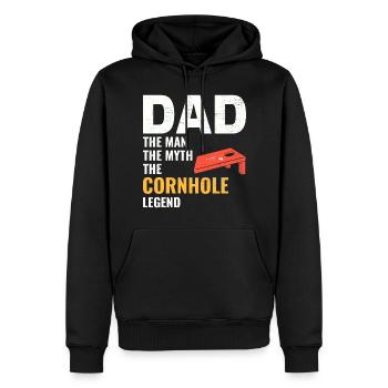 Cornhole Dad Bean Bag Toss Lawn Game Vatertag - Männer Premium Bio Hoodie - Schwarz - Vorne - Nico (187cm)
