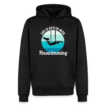 Natation Natation Natation Natation Sports nautiques - Sweat à capuche Premium bio Homme - noir - Devant - Nico (187cm)