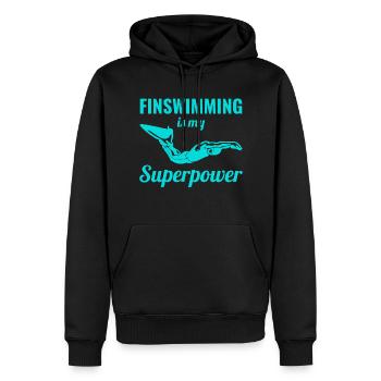 Natation Natation Natation Natation Sports nautiques - Sweat à capuche Premium bio Homme - noir - Devant - Nico (187cm)