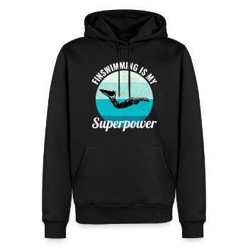 Natation Natation Natation Natation Sports nautiques - Sweat à capuche Premium bio Homme - noir - Devant - Nico (187cm)