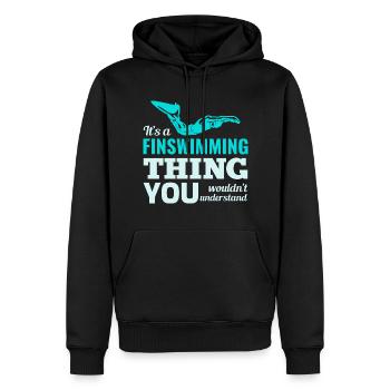 Natation Natation Natation Natation Sports nautiques - Sweat à capuche Premium bio Homme - noir - Devant - Nico (187cm)