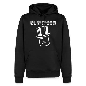 le patron, El Jefe, El patron - Sweat à capuche Premium bio Homme - noir - Devant - Nico (187cm)