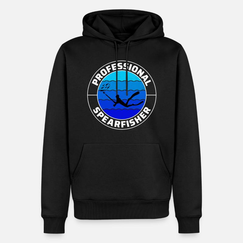 Speerfischen Speerfischen Speerfischer Fischen - Männer Premium Bio Hoodie - Schwarz