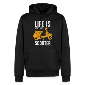 Roller Fahrer Scootering Motorrad Moped Lustig - Männer Premium Bio Hoodie - Schwarz - Vorne - Nico (187cm)