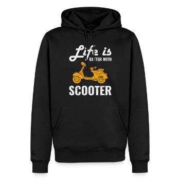 Scooter Rider Scootering Moto Cyclomoteur Drôle - Sweat à capuche Premium bio Homme - noir - Devant - Nico (187cm)