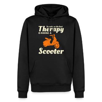 Roller Fahrer Scootering Motorrad Racer Fahrt - Männer Premium Bio Hoodie - Schwarz - Vorne - Nico (187cm)