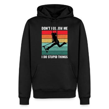 Stunt Scooter Freestyle Scootering Vintage Retro - Männer Premium Bio Hoodie - Schwarz - Vorne - Nico (187cm)