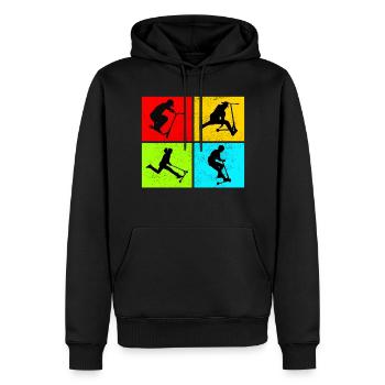 Stunt Scooter Freestyle Scootern Fahren - Männer Premium Bio Hoodie - Schwarz - Vorne - Nico (187cm)