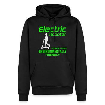 Elektroroller Fahrer Motorisierter E-Scooter - Männer Premium Bio Hoodie - Schwarz - Vorne - Nico (187cm)