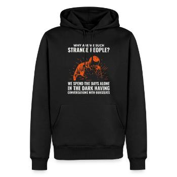 Soudeur Métal Construction Ferronnerie - Sweat à capuche Premium bio Homme - noir - Devant - Nico (187cm)
