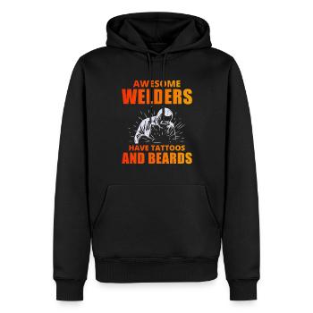 Schweißen Schweißer Metallkonstruktion Tattoos Bärte - Männer Premium Bio Hoodie - Schwarz - Vorne - Nico (187cm)