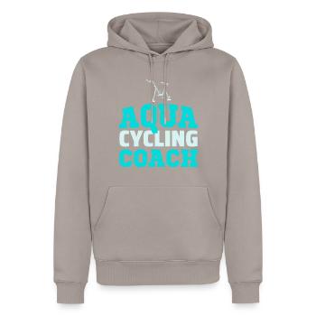 Aqua Cycling Swimming Pool Fitness Training Coach - Men’s Premium Organic Hoodie - taupe - Front - Nico (187cm)