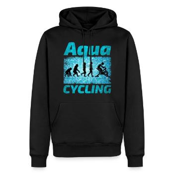 Aqua Cycling Piscine Fitness Evolution - Sweat à capuche Premium bio Homme - noir - Devant - Nico (187cm)