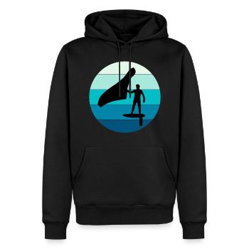 Wing Foiling Hydrofoil Surfing Surf Water Sport - Men’s Premium Organic Hoodie - black - Front - Nico (187cm)