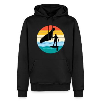 Wing Foiling Hydrofoil Surfing Surf Water Sport - Men’s Premium Organic Hoodie - black - Front - Nico (187cm)