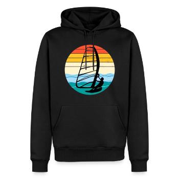 Planche à voile Planche à voile Planche à voile Surf Water Sport - Sweat à capuche Premium bio Homme - noir - Devant - Nico (187cm)