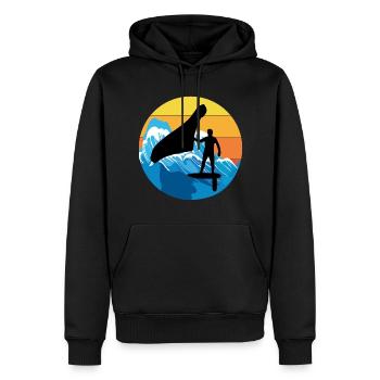 Wing Foiling Hydrofoil Surfing Surf Water Sport - Men’s Premium Organic Hoodie - black - Front - Nico (187cm)