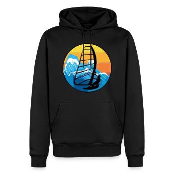 Planche à voile Planche à voile Planche à voile Surf Water Sport - Sweat à capuche Premium bio Homme - noir - Devant - Nico (187cm)