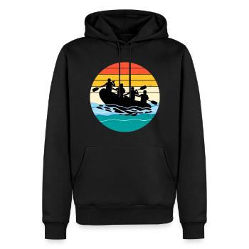 Vintage Retro Rafting Team Raft White Water Rafter - Sweat à capuche Premium bio Homme - noir - Devant - Nico (187cm)