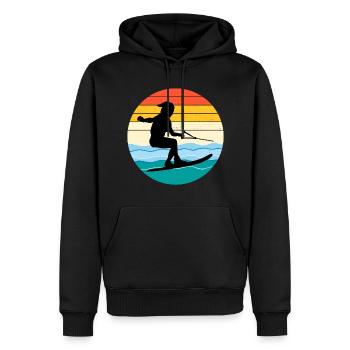 Wasserski Outdoor Wassersport Vintage Retro - Männer Premium Bio Hoodie - Schwarz - Vorne - Nico (187cm)