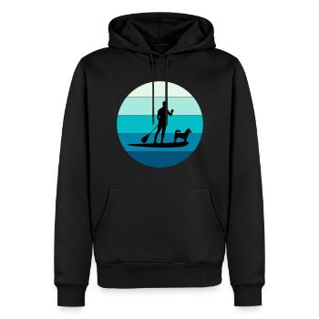 Paddleboarding Paddleboard Paddel Wassersport Hund - Männer Premium Bio Hoodie - Schwarz - Vorne - Nico (187cm)