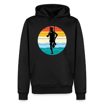 Deep Water Aqua jogging Pool Running Fitness - Men’s Premium Organic Hoodie - black - Front - Nico (187cm)