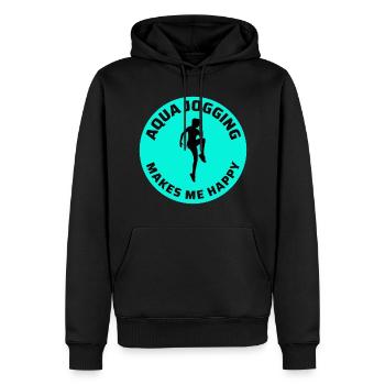 Deep Water Aqua jogging Pool Running Fitness - Men’s Premium Organic Hoodie - black - Front - Nico (187cm)