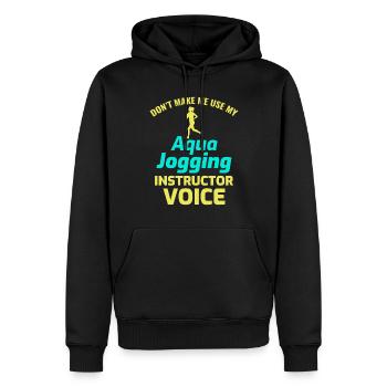 Deep Water Aqua jogging Pool Running Fitness - Men’s Premium Organic Hoodie - black - Front - Nico (187cm)
