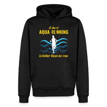 Deep Water Aqua jogging Pool Running Fitness - Men’s Premium Organic Hoodie - black - Front - Nico (187cm)